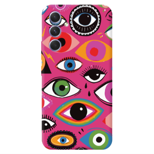 Samsung A54 Colorful eyes Fuchsia Colored Silicone TPU Θήκη