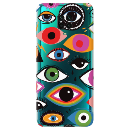 Xiaomi Redmi Note 9S Colorful eyes Transparent Silicone TPU Θήκη