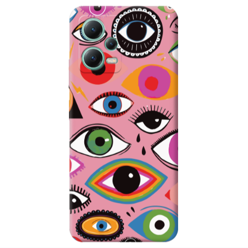 Xiaomi Redmi Note 12 Pro 5G Colorful eyes Pink Colored Silicone TPU Θήκη