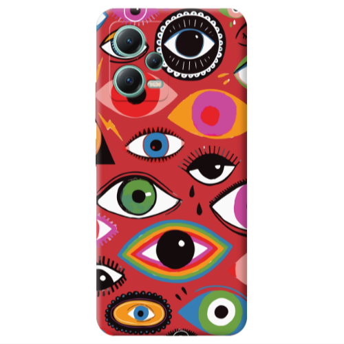 Xiaomi Redmi Note 12 Pro 5G Colorful eyes Red Colored Silicone TPU Θήκη