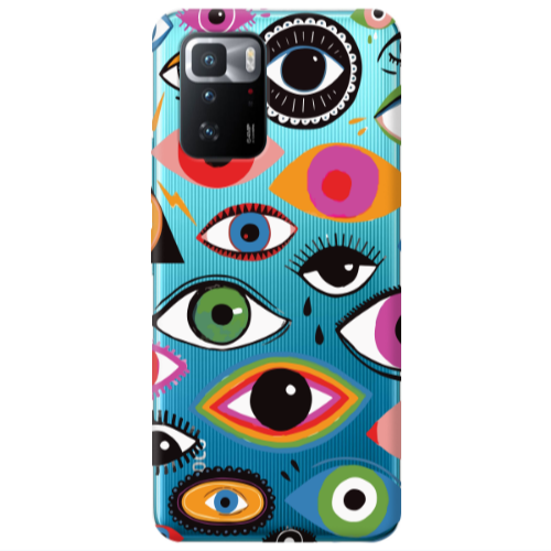 Xiaomi Poco X3 GT Colorful eyes Transparent Silicone TPU Θήκη