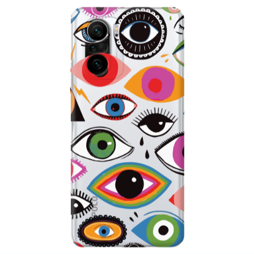 Xiaomi Poco F3 Colorful eyes Transparent Silicone TPU Θήκη