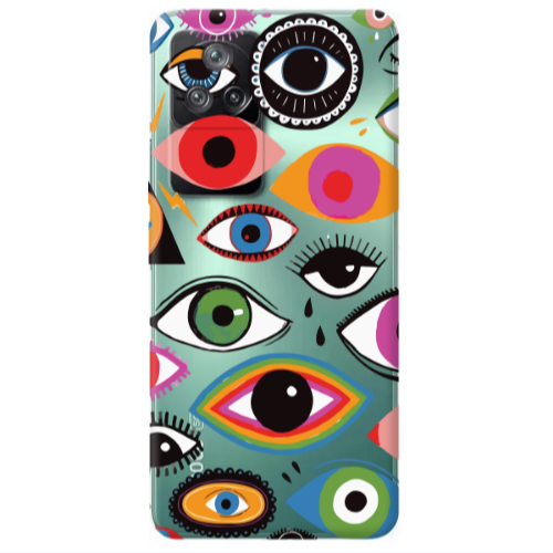 Xiaomi Poco F4 Colorful eyes Transparent Silicone TPU Θήκη