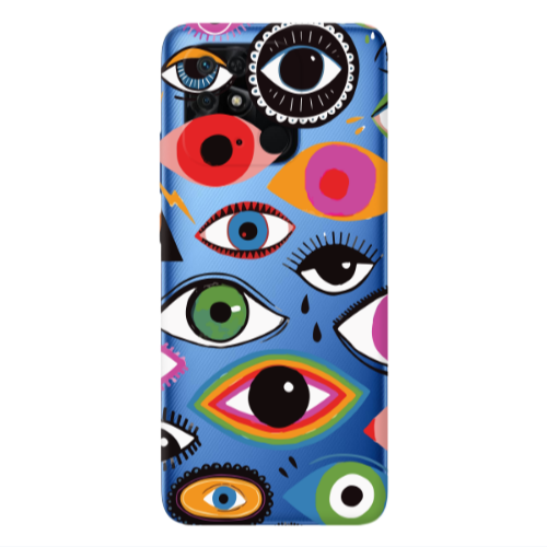 Xiaomi Poco C40 Colorful eyes Transparent Silicone TPU Θήκη