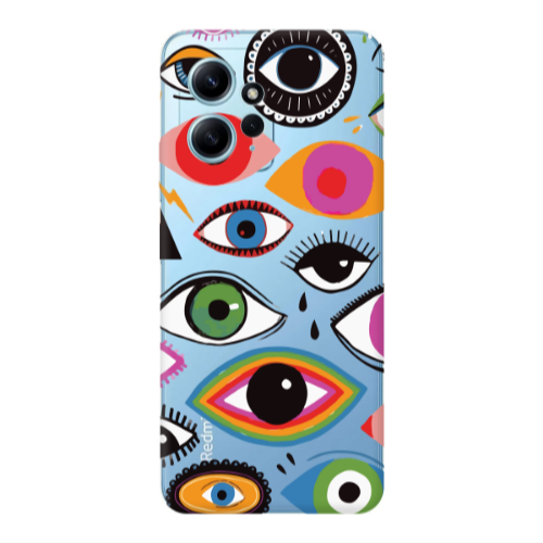 Xiaomi Redmi Note 12 4G Colorful eyes Transparent Silicone TPU Θήκη