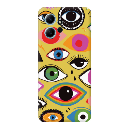 Xiaomi Redmi Note 12 4G Colorful eyes Yellow Colored Silicone TPU Θήκη