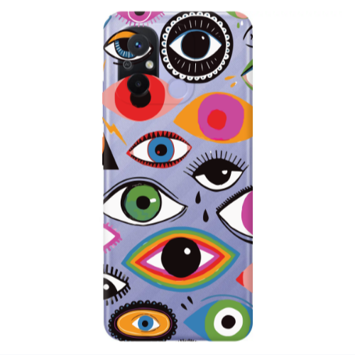 Xiaomi Redmi 12C Colorful eyes Transparent Silicone TPU Θήκη