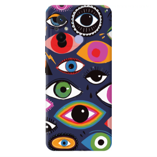 Xiaomi Redmi 12C Colorful eyes Dark blue Colored Silicone TPU Θήκη