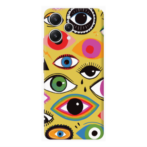 Xiaomi Redmi 12 Colorful eyes Yellow Colored Silicone TPU Θήκη