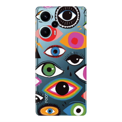 Xiaomi Poco F5 Colorful eyes Transparent Silicone TPU Θήκη