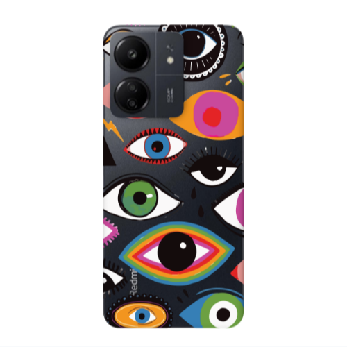 Xiaomi Redmi 13C Colorful eyes Transparent Silicone TPU Θήκη