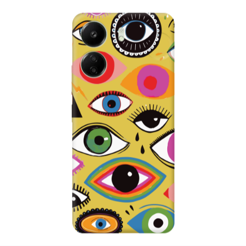 Xiaomi Redmi 13C Colorful eyes Yellow Colored Silicone TPU Θήκη