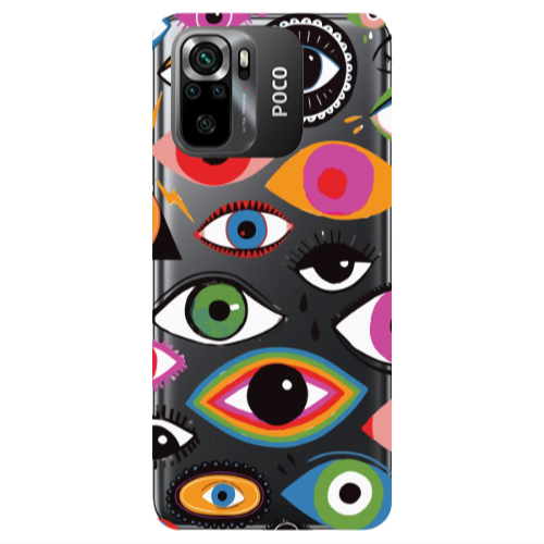 Xiaomi Poco M5 s Colorful eyes Transparent Silicone TPU Θήκη