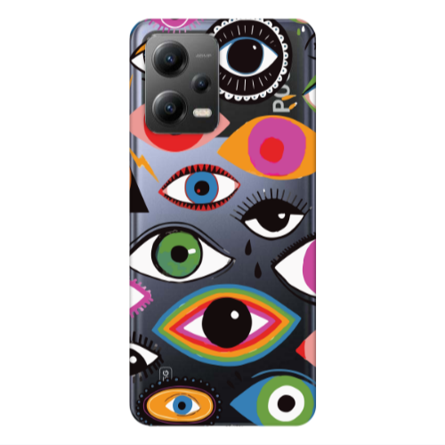 Xiaomi Poco X5 Colorful eyes Transparent Silicone TPU Θήκη