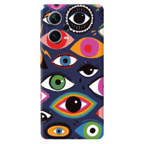 Xiaomi Poco X5 Colorful eyes Dark blue Colored Silicone TPU Θήκη