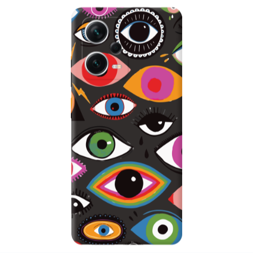 Xiaomi Poco X5 Colorful eyes Black Colored Silicone TPU Θήκη