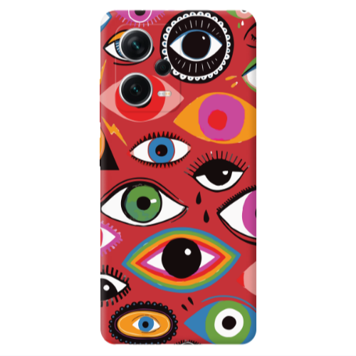 Xiaomi Poco X5 Colorful eyes Red Colored Silicone TPU Θήκη
