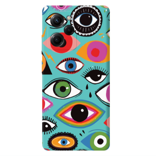 Xiaomi Poco X5 Pro Colorful eyes Turquoise Colored Silicone TPU Θήκη