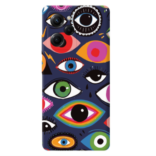 Xiaomi Poco X5 Pro Colorful eyes Dark blue Colored Silicone TPU Θήκη