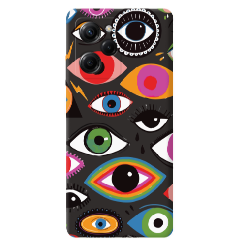 Xiaomi Poco X5 Pro Colorful eyes Black Colored Silicone TPU Θήκη
