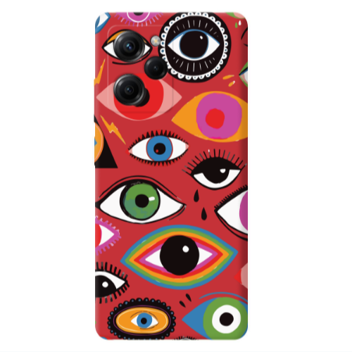 Xiaomi Poco X5 Pro Colorful eyes Red Colored Silicone TPU Θήκη