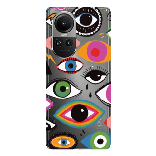Oppo Reno10 5G Colorful eyes Transparent Silicone TPU Θήκη