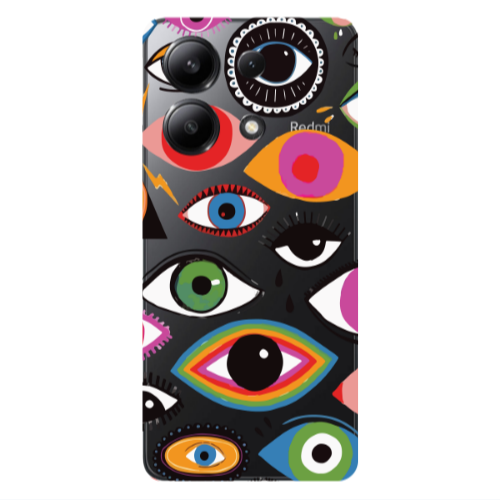 Xiaomi Redmi Note 13 4G Colorful eyes Transparent Silicone TPU Θήκη