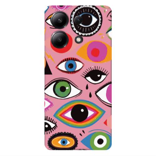 Xiaomi Redmi Note 13 4G Colorful eyes Pink Colored Silicone TPU Θήκη