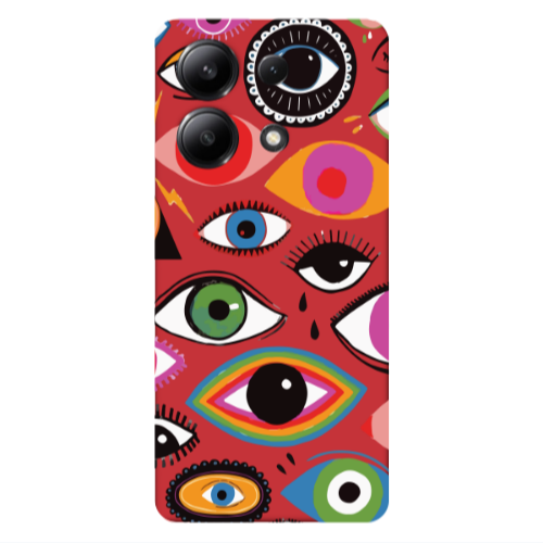 Xiaomi Redmi Note 13 4G Colorful eyes Red Colored Silicone TPU Θήκη