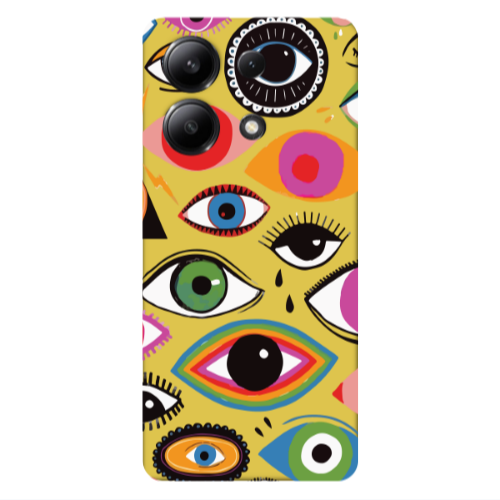 Xiaomi Redmi Note 13 4G Colorful eyes Yellow Colored Silicone TPU Θήκη
