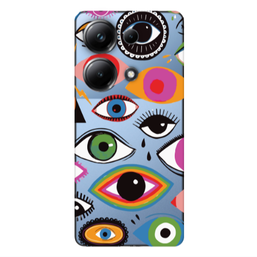 Xiaomi Poco M6 Pro 4G Colorful eyes Transparent Silicone TPU Θήκη