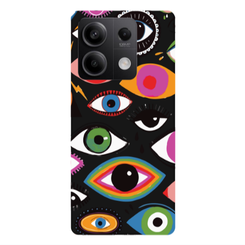 Xiaomi Redmi Note 13Pro 5G Colorful eyes Black Colored Silicone TPU Θήκη