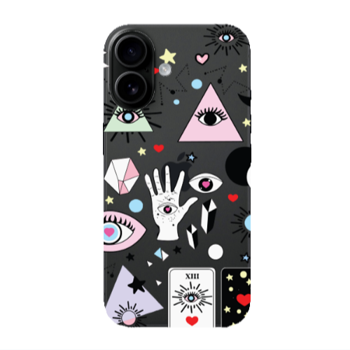 Apple Iphone 16 plus Pyramid eyes Transparent Silicone TPU Θήκη