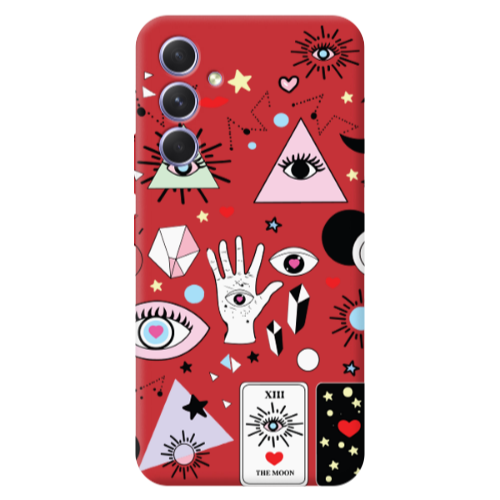 Samsung A36 Pyramid eyes Red Colored Silicone TPU Θήκη