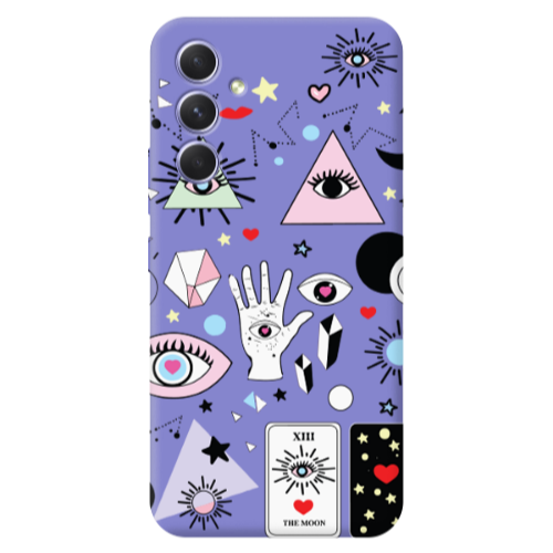 Samsung A56 Pyramid eyes Purple Colored Silicone TPU Θήκη