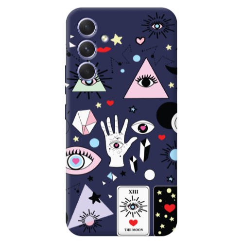 Samsung A56 Pyramid eyes Dark blue Colored Silicone TPU Θήκη