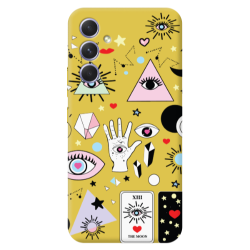 Samsung A56 Pyramid eyes Yellow Colored Silicone TPU Θήκη