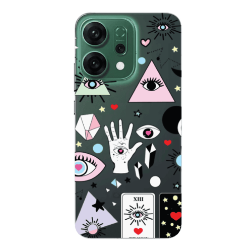 Oppo RENO 14 Pyramid eyes Transparent Silicone TPU Θήκη