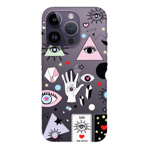Apple iPhone 14 Pro  Pyramid eyes Transparent Silicone TPU Θήκη