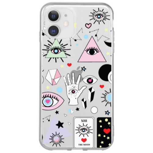 Apple iPhone 12 Mini Pyramid eyes Transparent Silicone TPU Θήκη
