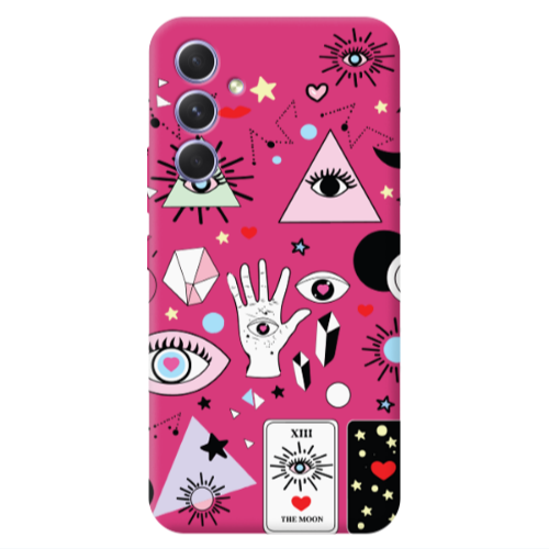 Samsung A54 Pyramid eyes Fuchsia Colored Silicone TPU Θήκη