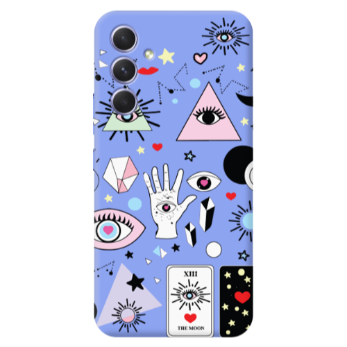 Samsung A54 Pyramid eyes Light Purple Colored Silicone TPU Θήκη