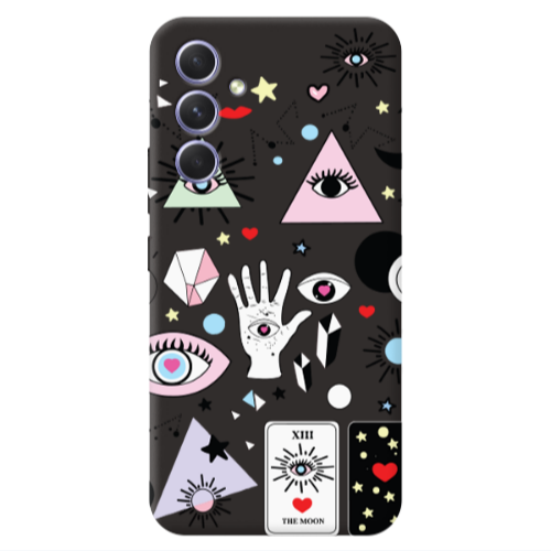 Samsung A54 Pyramid eyes Black Colored Silicone TPU Θήκη