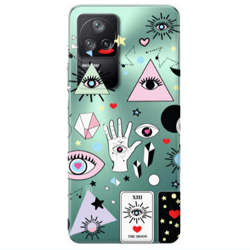 Xiaomi Poco F4 Pyramid eyes Transparent Silicone TPU Θήκη