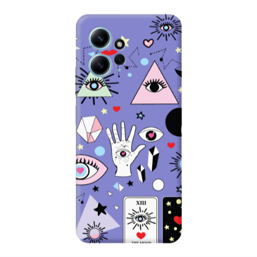 Xiaomi Redmi Note 12 4G Pyramid eyes Purple Colored Silicone TPU Θήκη
