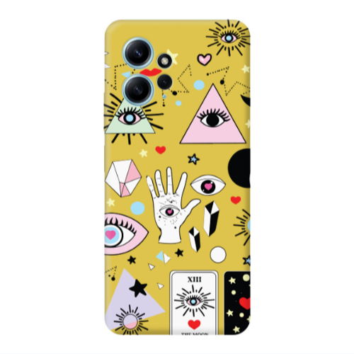 Xiaomi Redmi Note 12 4G Pyramid eyes Yellow Colored Silicone TPU Θήκη