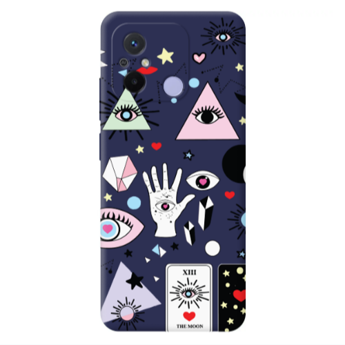 Xiaomi Redmi 12C Pyramid eyes Dark blue Colored Silicone TPU Θήκη