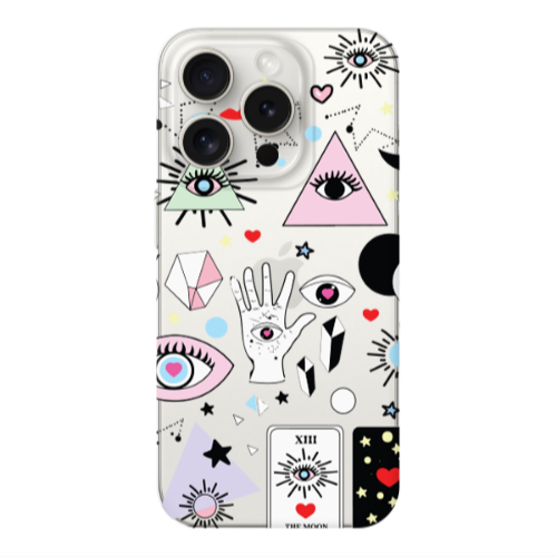 Apple iPhone 15 Pro Pyramid eyes Transparent Silicone TPU Θήκη
