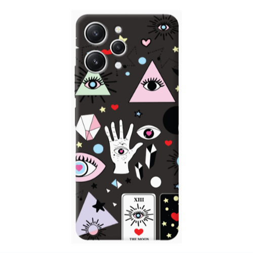 Xiaomi Redmi 12 Pyramid eyes Black Colored Silicone TPU Θήκη