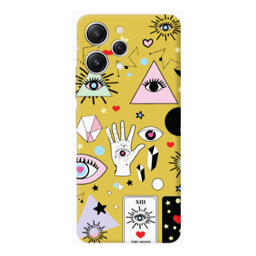 Xiaomi Redmi 12 Pyramid eyes Yellow Colored Silicone TPU Θήκη